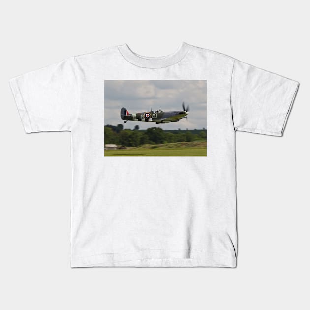 RAF Spitfire at low level Kids T-Shirt by captureasecond